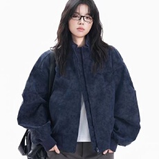 批发2025年新款美式<b class='q'>街头</b>设计感PU皮衣外套女秋季宽松机车服飞行夹克