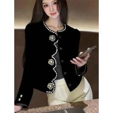 批发设计感刺绣镶钻短外套加棉加厚冬2025<b class='q'>新款</b>法式气质修身<b class='q'>夹克</b>上衣