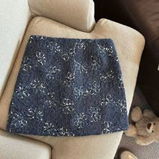 批发复古重工提花毛呢半身裙女秋冬季新款洋气减龄高腰A字防走光短裙