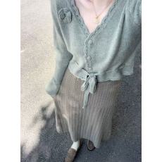 批发两件套/单件法式温柔风气质<b class='q'>短款</b>上衣+高腰遮肉半身裙子毛衣套装女