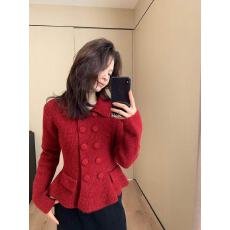 批发法式小香风翻领毛衣开衫女款2026新款春季加厚收腰针织外套<b class='q'>上衣</b>