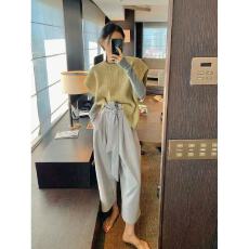 批发三件套装/单件<b class='q'>韩版</b>叠穿圆领针织衫+打底衫上衣+绑带休闲裤套装女