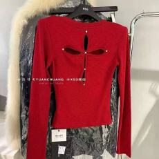 批发辣妹性感镂空上衣女2026春季新款韩版透视长袖<b class='q'>t</b><b class='q'>恤</b>半打底衫内搭