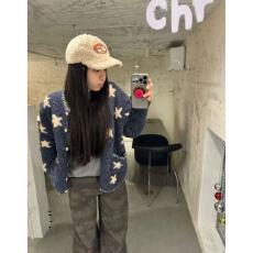 批发2026新款毛茸厚星星提花毛衣<b class='q'>针织</b><b class='q'>开衫</b>长袖外套上衣女