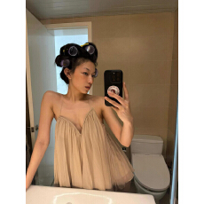 批发胖MM300斤可穿法式纯欲网纱<b class='q'>睡裙</b>女夏高级吊带连衣裙家居裙可外穿