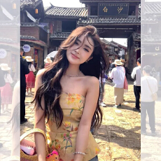 批发法式别致黄色碎花抹胸上衣女<b class='q'>夏</b>季设计感小众绝美纯欲泰式无袖小衫