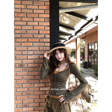 批发韩系套装新款系带<b class='q'>长袖</b>罩衫上衣<b class='q'>女</b>早春2026显瘦叠穿吊带背心两件套