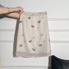 批发美式波点印花半身裙女2026夏新款高腰显瘦a字包臀短<b class='q'>裙子</b>