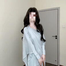 批发法式气质蓝色吊带<b class='q'>连衣裙</b>女套装春夏外搭薄款罩衫上衣大裙摆长裙子