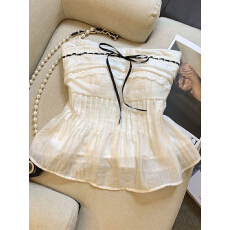 批发纯欲风<b class='q'>蕾丝</b>花边抹胸背心上衣性感白色蝴蝶结系带内搭<b class='q'>裹</b><b class='q'>胸</b>女夏外穿