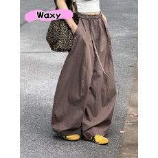 批发韩系弯刀空气<b class='q'>裤</b>新款百搭显瘦木耳边压褶休闲阔腿<b class='q'>裤</b><b class='q'>小众</b>洋气<b class='q'>修身</b>