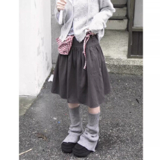 批发日系复古轻亚风高腰褶皱花苞<b class='q'>蓬蓬裙</b>a字中裙<b class='q'>半身</b>裙女春