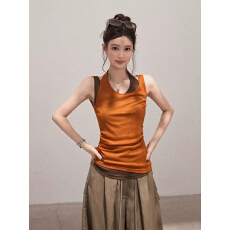 批发<b class='q'>显瘦</b>拼接女装<b class='q'>运动</b>风无袖背心2026多巴胺时尚穿搭夏季休闲上衣新款