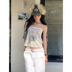 批发亮片莲花抹胸女<b class='q'>夏季</b>2026欧美辣妹小众网纱无肩带裹胸内搭外穿上衣