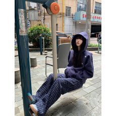 批发美式街头复古爆款三条杠连帽卫衣外套<b class='q'>女</b>秋冬季潮流宽松拉链开衫潮