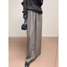 批发复古松弛感垂感休闲半裙<b class='q'>夏季</b>新款宽松百搭抽绳显瘦百搭大码<b class='q'>长裙</b>