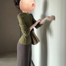 韩系竖纹设计针织衫女早秋季新款修身显瘦毛衣