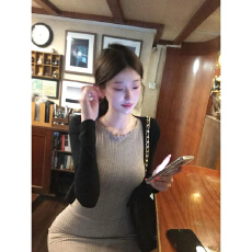 批发纯欲风长袖开衫<b class='q'>无袖</b>背心<b class='q'>连衣裙</b>女秋季新款洋气修身显瘦百搭两件套