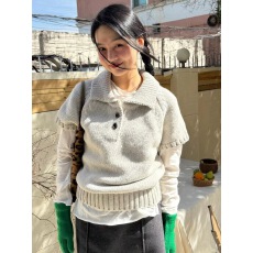 批发日了个韩｜宽松时髦百搭叠穿保暖polo翻领短款<b class='q'>短袖</b>套头毛衣针织衫