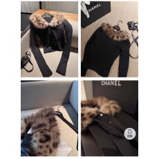 十一石 冬日时髦精！豹纹毛领针织衫女小个子修身显瘦短款上衣II