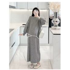 批发2025<b class='q'>秋</b>冬新款韩版针织时尚宽松版孕妇两件套装裤腰松紧可以调节