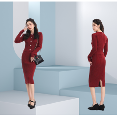 批发秋冬孕妇<b class='q'>连衣裙</b>气质时尚针织短外套裙子时尚辣妈包臀裙子