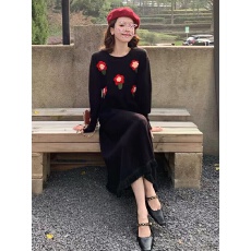 批发秋冬大码孕妇连衣裙气质时尚针织<b class='q'>裙子</b>时尚辣妈减龄显瘦套装