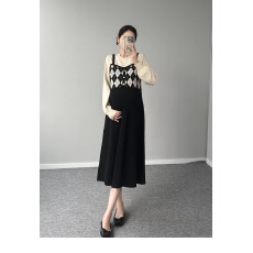 批发秋冬新款韩版气质针织<b class='q'>连衣裙</b>孕妇假两件套长袖毛衣打底<b class='q'>连衣裙</b>