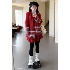 批发秋<b class='q'>冬</b>韩版新年圆领套装毛衣2026慵懒风新款孕妇装