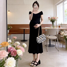 2026孕妇夏装连衣裙新款韩版冰丝棉时尚洋气减龄气质显瘦长裙