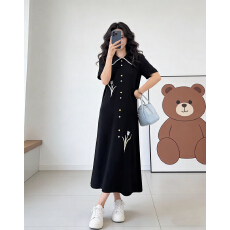 批发春夏2026新款胖mm<b class='q'>大码</b>翻领连衣裙<b class='q'>孕妇装</b>女夏季裙子