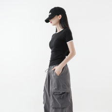 批发超好看修身正肩t恤运动透气<b class='q'>塑</b><b class='q'>身</b>显瘦短袖爵士舞短款上衣