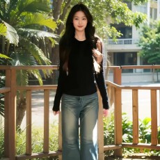 批发圆领黑色内搭长袖上衣女<b class='q'>紧身</b>春秋正肩<b class='q'>t</b><b class='q'>恤</b>外穿显瘦打底衫上衣