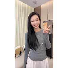 批发圆领ins时尚显瘦<b class='q'>紧身</b>收腰橡筋长袖女<b class='q'>t</b><b class='q'>恤</b>秋冬气质修身百搭上衣