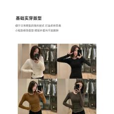 批发女生韩系ins衣服正肩打底衫女内搭秋冬上衣设计感鱼骨<b class='q'>长袖</b><b class='q'>T</b><b class='q'>恤</b>