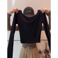 批发秋冬季V领长袖T恤打底衫女修身显瘦<b class='q'>休闲</b>百搭内搭上衣