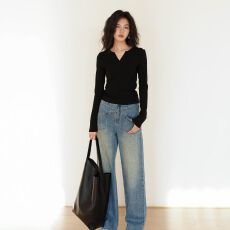 批发95棉春秋季新款V领长袖打底衫<b class='q'>女</b>胖mm<b class='q'>大码</b>修身百搭内搭正肩T恤上衣