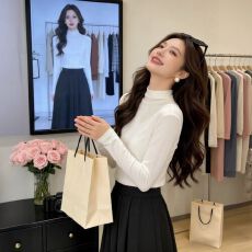 批发2026早春新款德绒半高领打底衫女内搭外穿长袖洋气<b class='q'>百搭</b>T恤上衣潮