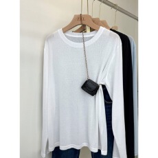 批发薄款白色雪花棉T恤女夏日防晒<b class='q'>空调</b>罩<b class='q'>衫</b>温柔韩风净版长袖宽松上衣