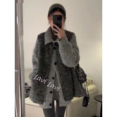 批发韩系复古高级针织开衫外套叠穿马甲女2025秋冬新款宽松百搭两件套