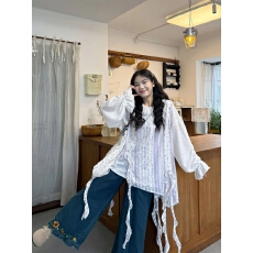 批发法式时尚套装女春秋新款条纹不规则马甲<b class='q'>背心</b>叠穿长袖衬衫两件套潮