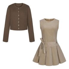 批发法式气质<b class='q'>背心</b>连衣裙女早秋2025新款独特漂亮毛衣小个子香风套装裙