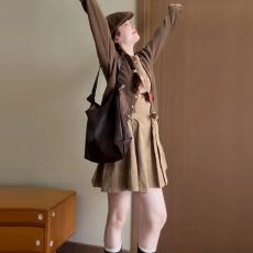 批发法式气质<b class='q'>背心</b>连衣裙子女秋季2025新款高级感早秋韩系穿搭一整套装