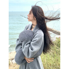 批发2026新款毛呢外套女<b class='q'>狐狸毛</b>皮草高级感中长款双面羊绒大衣