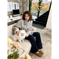 批发灰色双面羊毛大衣2025秋冬季女短款小个子千金风显瘦收腰毛呢外套