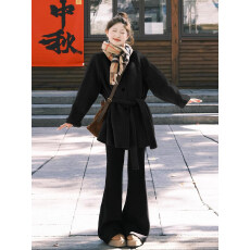 批发双面羊绒呢子大衣女短款小个子2025冬季新款高级感立领羊毛呢外套