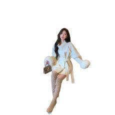 批发高级感千金狐狸毛<b class='q'>双面</b><b class='q'>羊绒</b><b class='q'>大衣</b>女2025冬季新款小个子短款毛呢外套