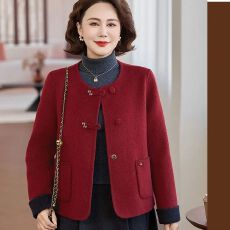 批发新中式红色小香风高级感呢子<b class='q'>短款</b>外套女秋冬2026新款时尚气质上衣