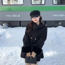 批发韩系高级感白色毛呢大衣女秋冬季2026新款小个子香风短款呢子外套