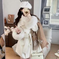 批发2026新款富家千金风穿搭毛呢<b class='q'>外套女</b>秋冬设计感收腰显瘦大衣